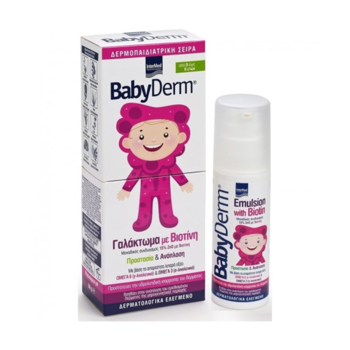 Crema hidratanta Babyderm cu biotina 50gr, pentru pielea sensibila a bebelusilor, fara parabeni
