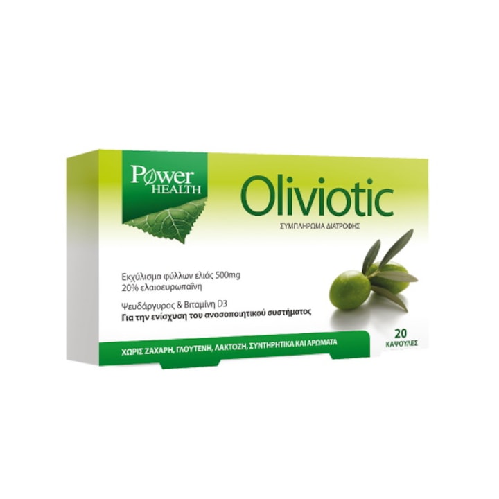 Oliviotic, supliment alimentar, 500mg, extract de frunze de maslin, 20 capsule