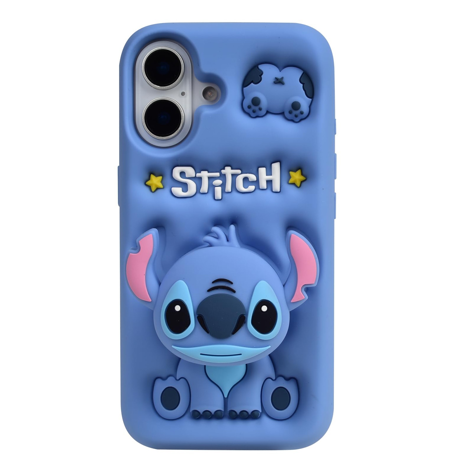 Husa telefon, Stitch, design cartoon, protectie soc, silicon moale, albastru