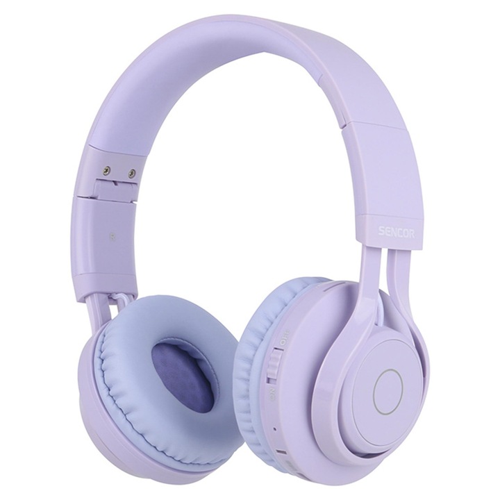 Sencor SEP FRIEZA PURPLE Gyerek vezeték nélküli fejhallgató RGB világítás, Bluetooth 5.3, USB C, IPX4, Lila