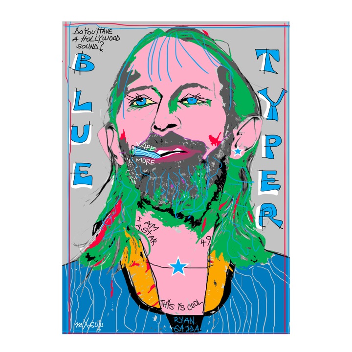 Tablou Blue Typer, Print Digital