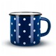 Cana Emailata, Vase Olkusz, Material: Otel Carbon, Culoare Interior: Alb, Culoare Exterior: Bleumarin, Decorare: Puncte, 11 x 11, 5 cm, Multicolor, 1 Bucata