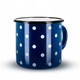 Cana Emailata, Vase Olkusz, Material: Otel Carbon, Culoare Interior: Alb, Culoare Exterior: Bleumarin, Decorare: Puncte, 11 x 11, 5 cm, Multicolor, 1 Bucata