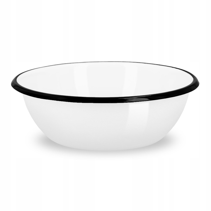 Zománctál, Olkusz tálak, üveg, 2,5 l, kézzel készített, hősokk-álló, 24 cm, fehér