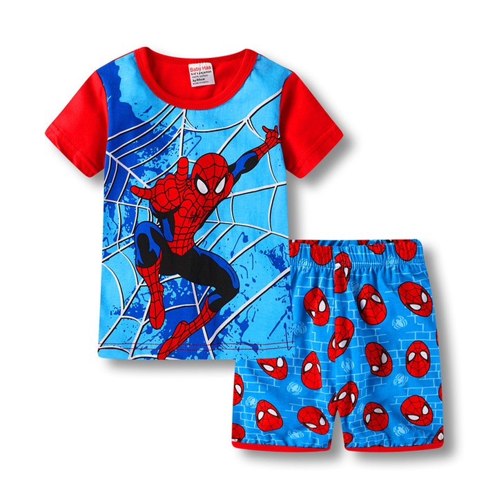 Compleu copii 2 piese, TREXORA, Spider-Man, bumbac moale, talie elastica, multicolor, 95cm