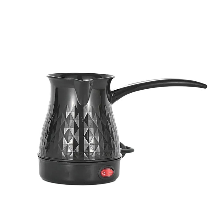 Cafetiera din plastic pentru preparare manuala, mica, de uz casnic, maner lung
