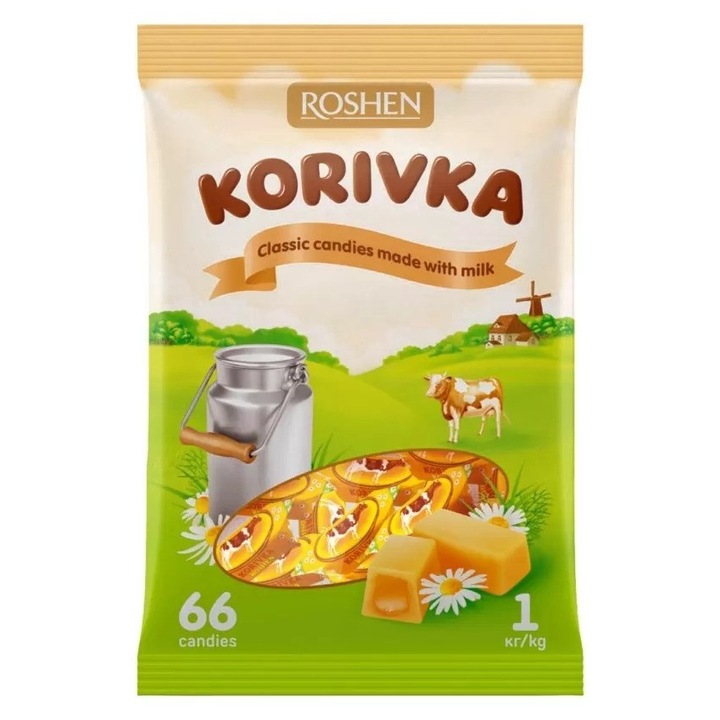 Tejfondant cukorkák, Roshen, Korivka, 1kg