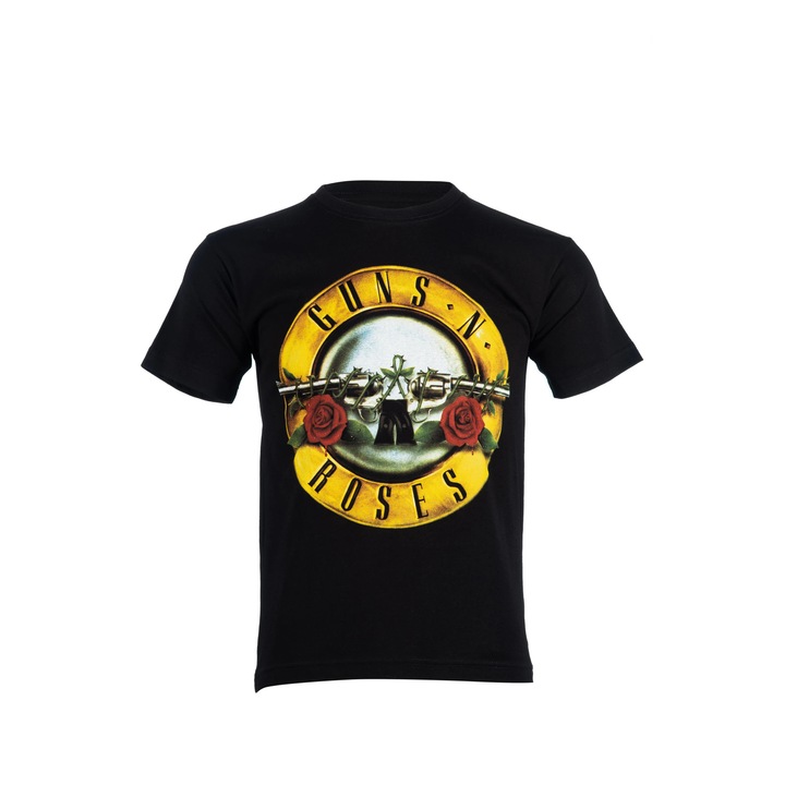 Детска тениска Printex, Къс ръкав, Музикална група, Guns N' Roses, Лого, Дигитален печат, Черен, 80см, 9-12 месеца