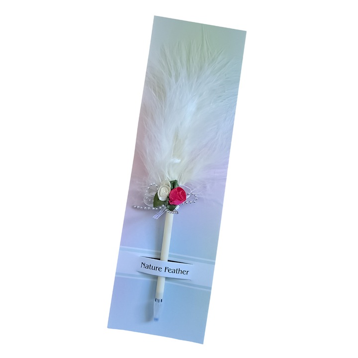 Feather Writer toll, tollal és kiegészítővel, elegáns, Naimeed D5230, Fehér