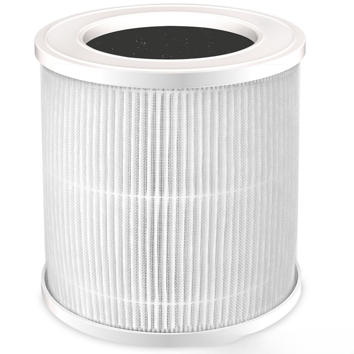 Filtru purificator de aer MOSMAOO®, Sistem de purificare cu trei straturi, Purificator de ioni negativi, Alb mat
