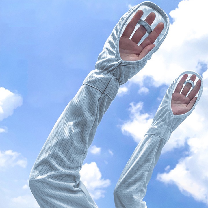 Maneci de protectie solara pentru femei, din material racoare si respirabil, UPF50+ cu protectie UV, anti-alunecare, design detasabil pentru gradinarit, ciclism si sport outdoor, marime mare, culoare(cenusa)