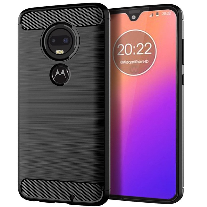 Husa de Protectie pentru Motorola Moto G22, Danex, Protectie 360, din TPU cu element de Carbon, Anti Alunecare, 1.8 mm, Negru