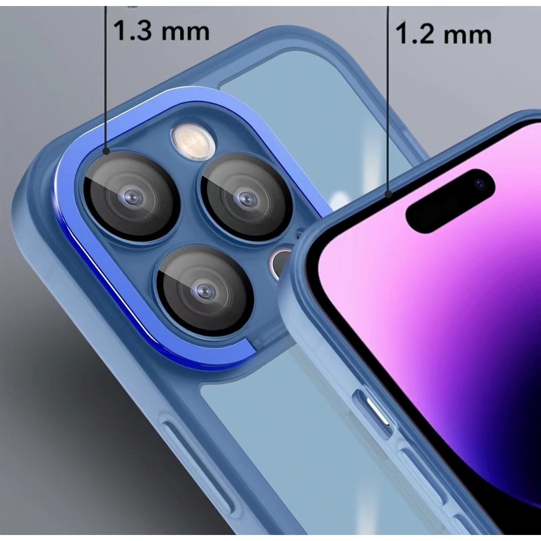 Husa protectie Leski pentru Samsung A03S (164) Electroplated cu suport pentru camera, 1.5 mm grosime, protectie camera, Albastru