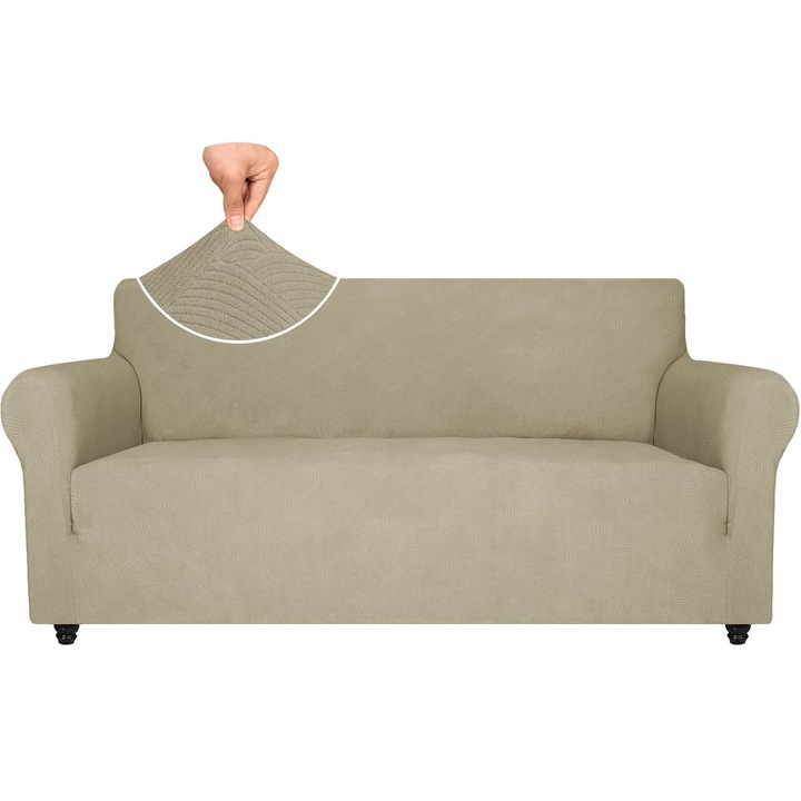 Ystyle kanapéhuzat, 3 személyes, rugalmas, univerzális, csúszásgátló habszivacs, khaki színű