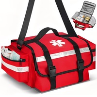 Trusa Prim Ajutor, BYONDSELF®, Geanta Mana/Umar 2 in 1, Impermeabila si Reflectorizanta, 3 Compartimente, Fermoar Imbunatatit, Fermoar Imbunatatit, Capacitate Mare 45*30*19CM, Rosu