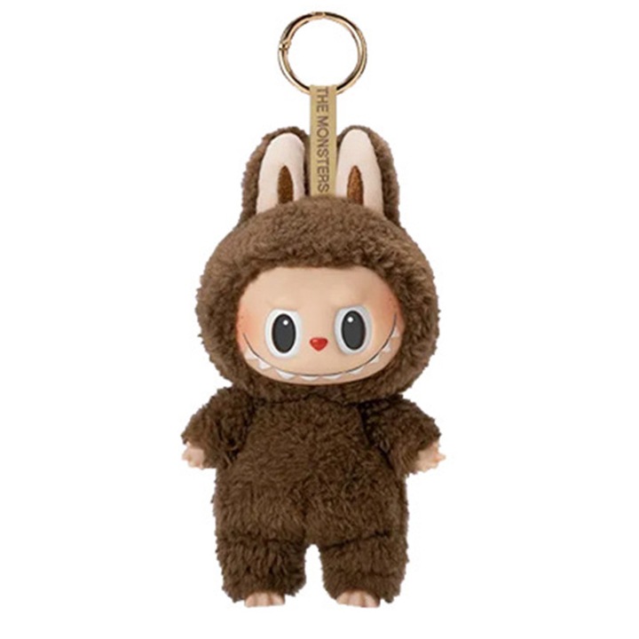 Figura, Labubu, Plüss, plüss baba medál, kulcstartó, puha és kényelmes, aranyos, ajándék, 3 éves kortól, sárga