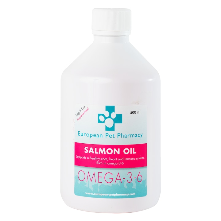 Supliment nutritiv pentru caini si pisici, European Pet Pharmacy, Ulei de somon, 500ml