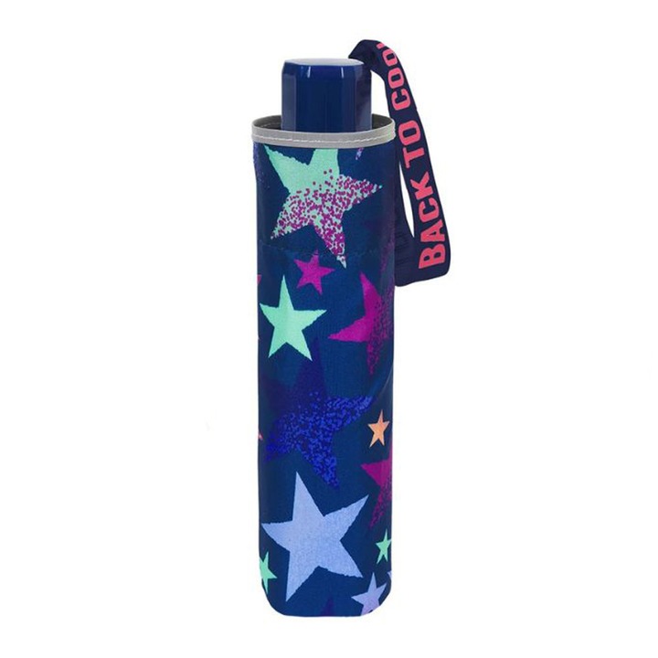 Umbrela pliabila Perletti CoolKids 15660 Stars, Pentru copii, Multicolor/Stele