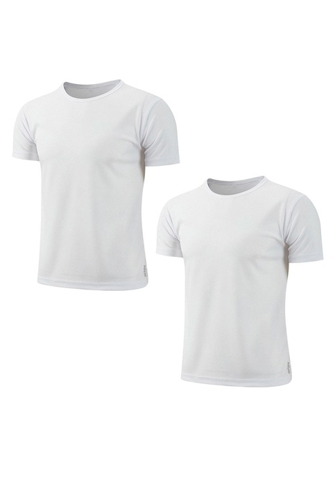 Тениска, специално проектирана за спортни дейности и бързо изпаряване на потта, идеална за спорт, фитнес или фитнес, за мъже, Чисто бяло