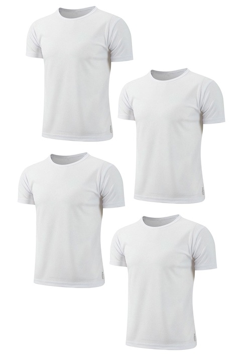 Tricou Gandit Special pentru Activitati Sportive si Evaporarea Rapida a Transpiratiei, ideal pentru Sport, Fitness sau Sala, pentru Barbati, Alb imprimeu