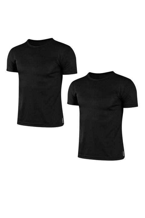 Тениска, специално проектирана за спортни дейности и бързо изпаряване на потта, идеална за спорт, фитнес или фитнес, за мъже, Матово черно