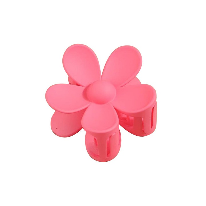 Clama de par, design floare, roz