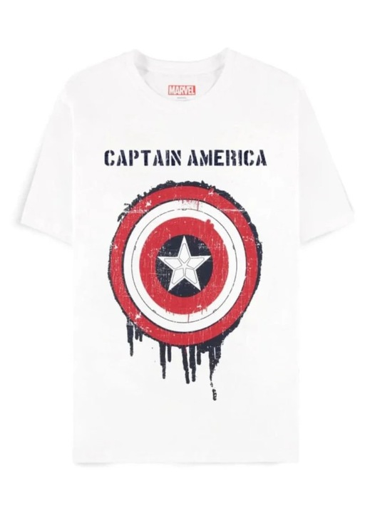 Тениска Captain America - Shield, Бял