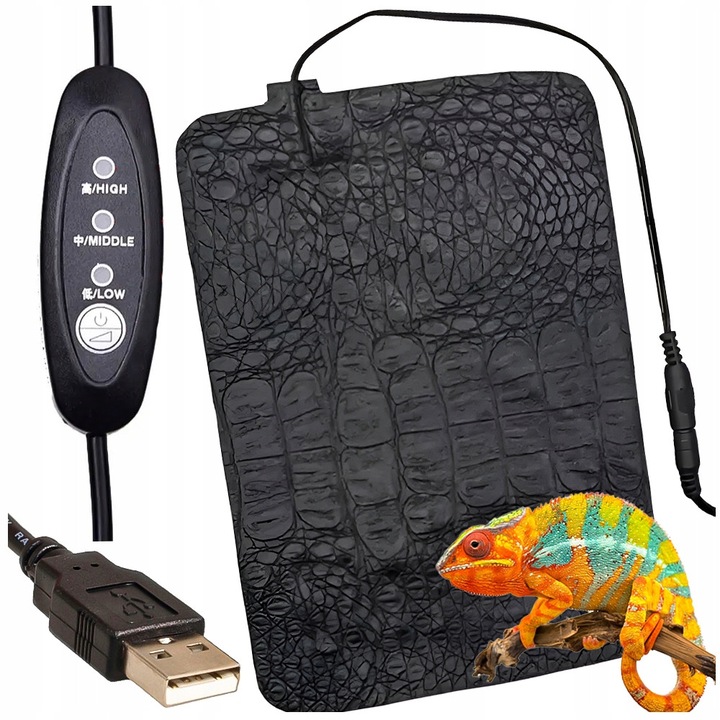 Covoras de incalzire pentru terariu reglabil, Profihot, 15x22 cm, USB, 8.5W