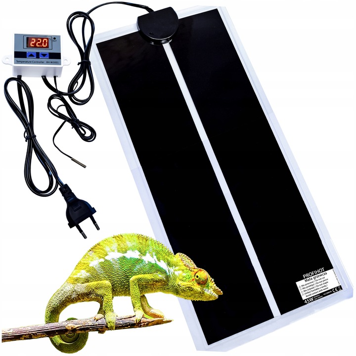 Covoras de incalzire reglabil cu termostat pentru terarii, Profihot, 28x80 cm, 45W