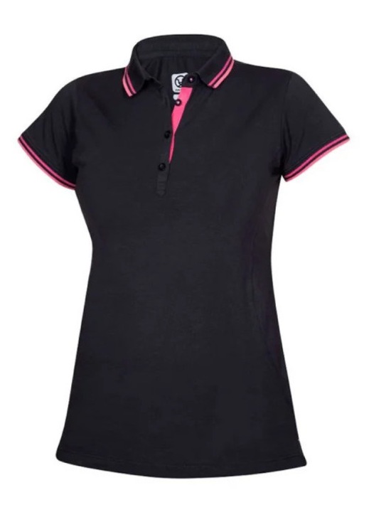 Tricou polo negru femei cu maneca scurta, Ardon FLORET, Negru, 3XL