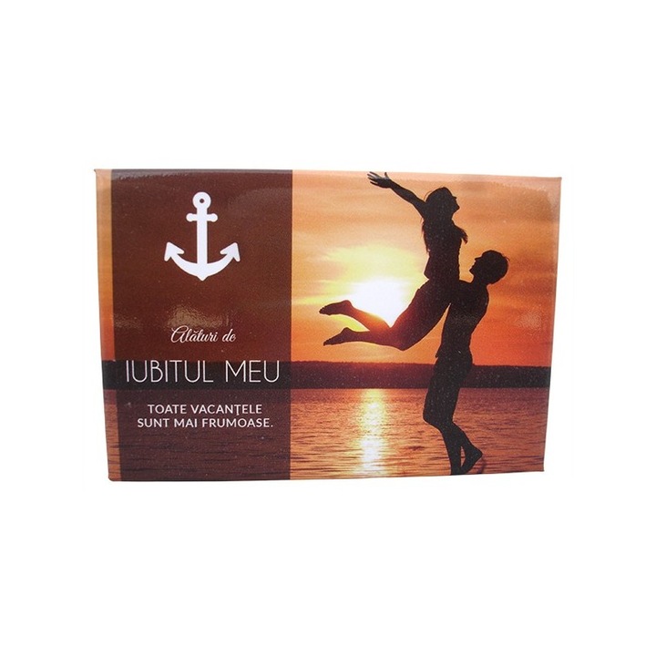 Magnet placuta cu imagini litoral si dedicatii pentru iubit, M3, 8X5 cm