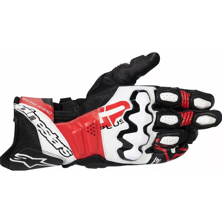 Мото ръкавици ALPINESTARS GP+ R V3 LTHR BK/WT/BRT RD, Размер: L