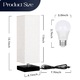 Veioza minimalista cu abajur dreptunghiular din tesatura, Noonedibs, 3 moduri de diminuare a intensitatii luminoase, lemn, cu stecher, pentru living, birou sau dormitor, 26.5×11cm, bej