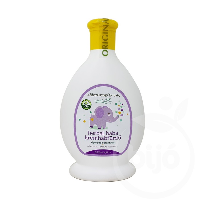 Crema de baie pe baza de plante cu ulei de cocos pentru bebelusi Naturissimo 250 ml