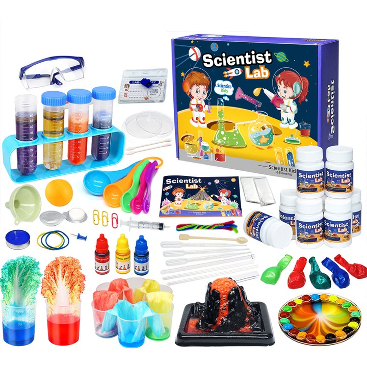 Set de Joaca Educativ Stiinta pentru Copii, Jucarie STEM cu 70 Experimente Stiintifice, Jucarie Educativa pentru Baieti si Fete