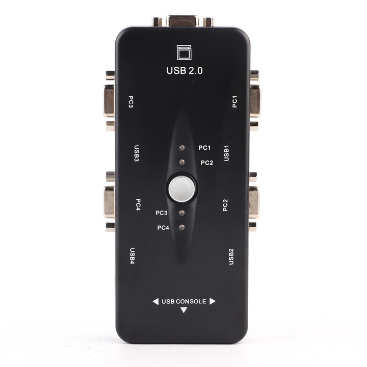 Adaptor comutator KVM VGA cu 4 porturi USB 2.0