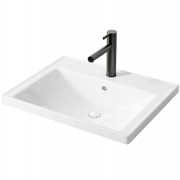 Laveta ceramica mobila alba la nivel Rectangular 52 x 41 cm