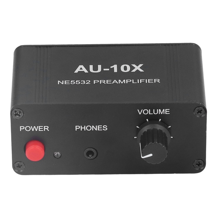 Amplificator de casti Fokelyi, 20dB, iesire 3.5mm si RCA, design metalic, dimensiuni compacte