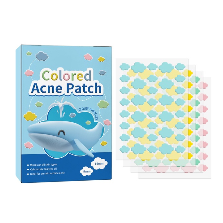 Plasturi Anti Acnee pentru Cosuri Adanci, Seria de patch-uri pentru acnee (patch-uri pentru acnee Yunduo 144 de bucati), Acneea suprafetei pielii