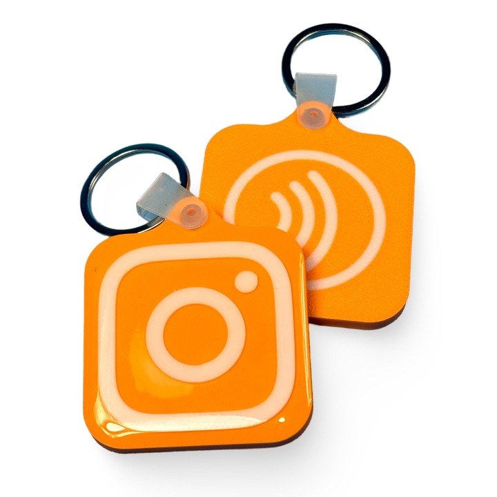 Breloc NFC cu Linkuri Personalizate - Card Digital de Vizita 3D - Google, Instagram, TikTok, Facebook