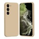 Husa Joyshell pentru Samsung Galaxy A15, SIlicon Catifelat Cu Interior Microfibra, Protectie la Camere, Crem