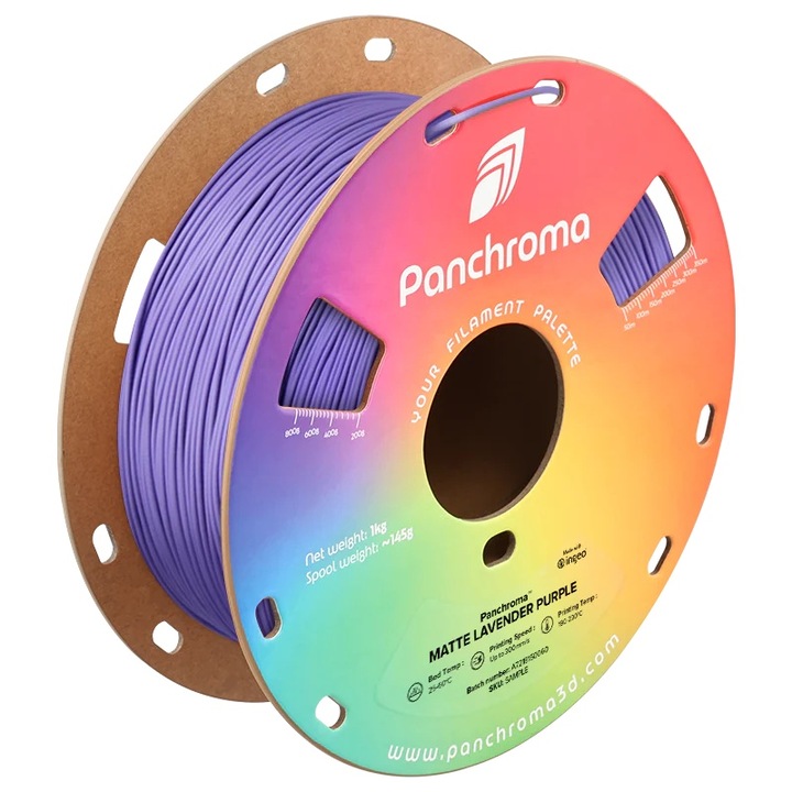Filament POLYMAKER Panchroma™ PLA Matte Lavender Purple 1KG,1.75 mm