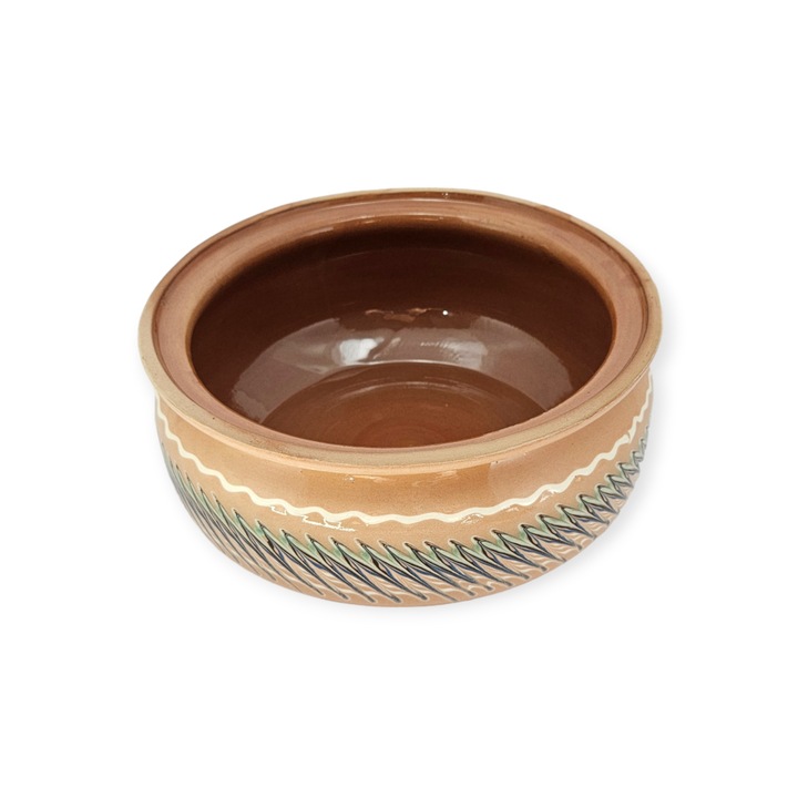 Hőálló edény, HOREZU CERAMICS, 1 literes, piros, tüskés mintázatú