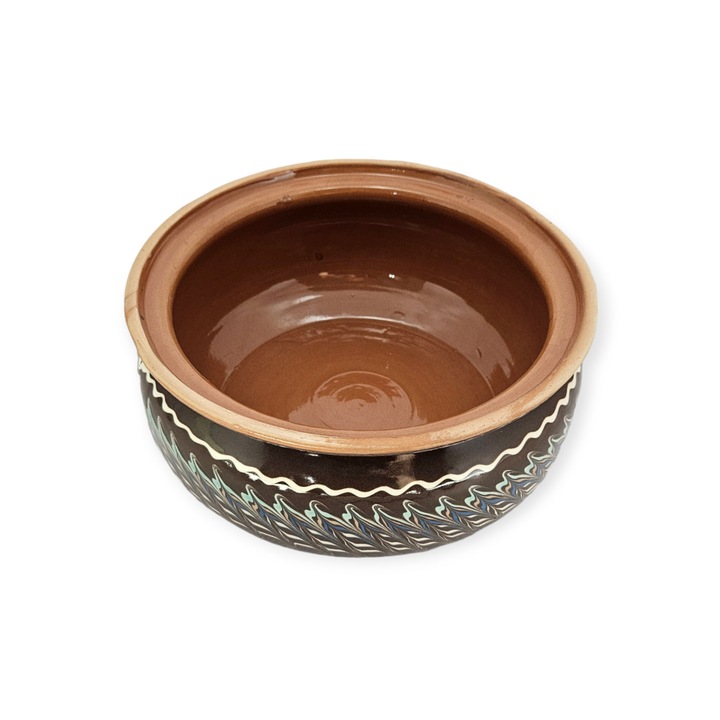 Vas termorezistent, CERAMICA DE HOREZU, negru, 1l