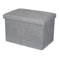 Taburet cu spatiu de depozitare, pliabil, cu capac, gri, 45x30x30cm