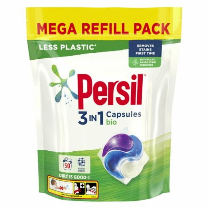 Persil 3in1 Bio mosószer kapszula, 50 kapszula, 1,3 kg, univerzális, kényes ruhákhoz
