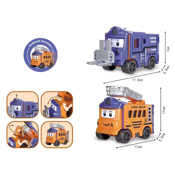 Masinuta Transformabila 2 in 1 - Masina Pompieri/Stivuitor