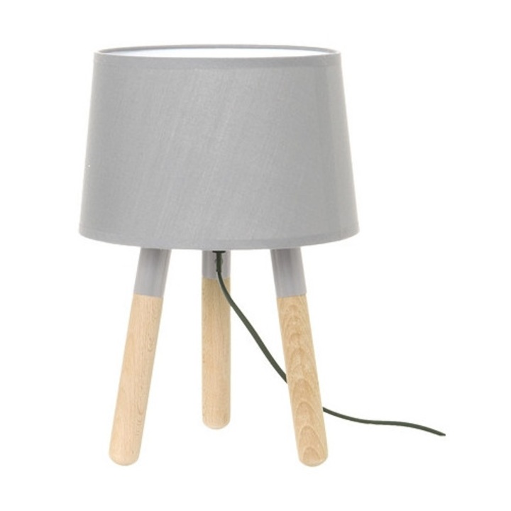 Veioza Leitmotiv ORBIT, gri deschis, 32x22cm, lemn, textil, metal