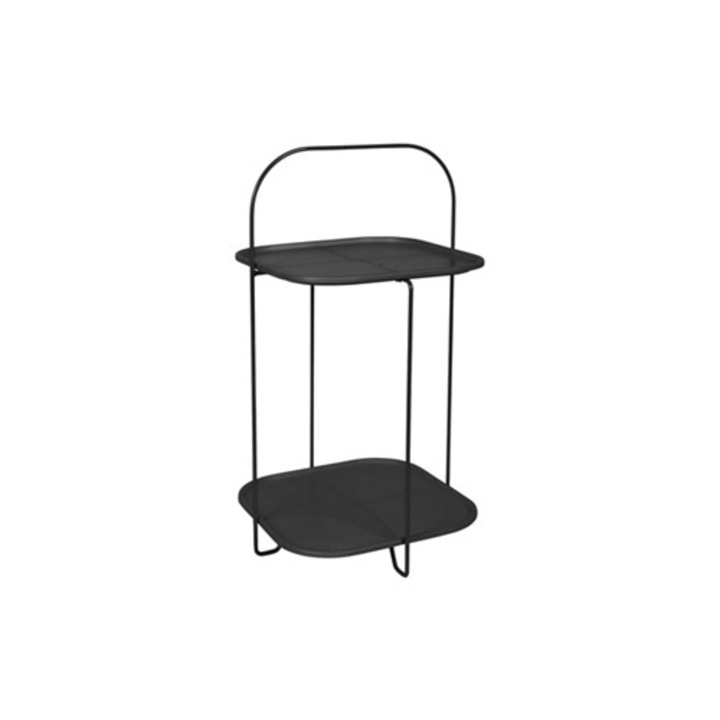 Masuta de cafea Leitmotiv, metal, 39x39cm, inaltime 70cm, neagra