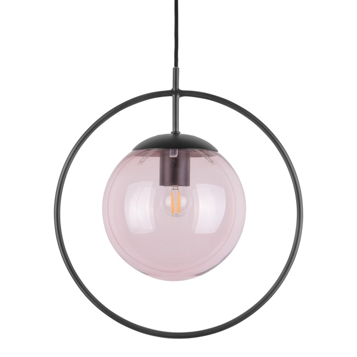 Полилей с рамка, Leitmotiv, розов, 35x20x38см, метал, стъкло